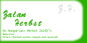 zalan herbst business card